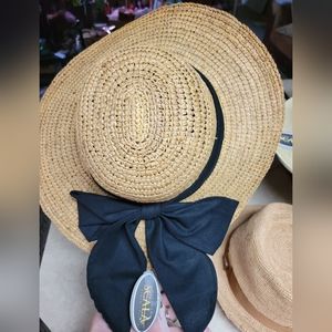 Womens Scala osfm sunhat with black bow
